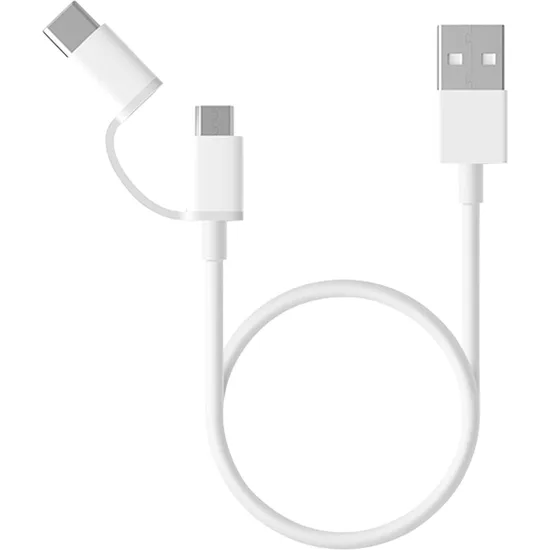 Cabo USB TIPO C e MICRO USB 100 CM Branco Xiaomi (75538)