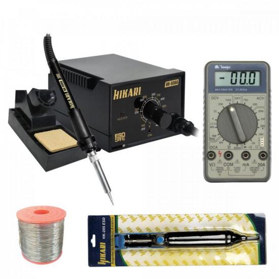 Kit Estação de Solda Analógica 127V HIKARI + Acessórios (75560)