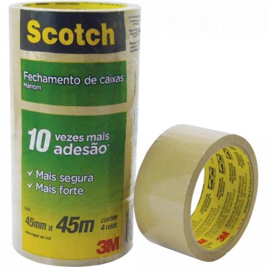 Fita de Empacotamento HOT MELT Transparente 3M (embalagem c/ 4 uni.) por 26,90 à vista no boleto/pix ou parcele em até 1x sem juros. Compre na loja Mundomax!