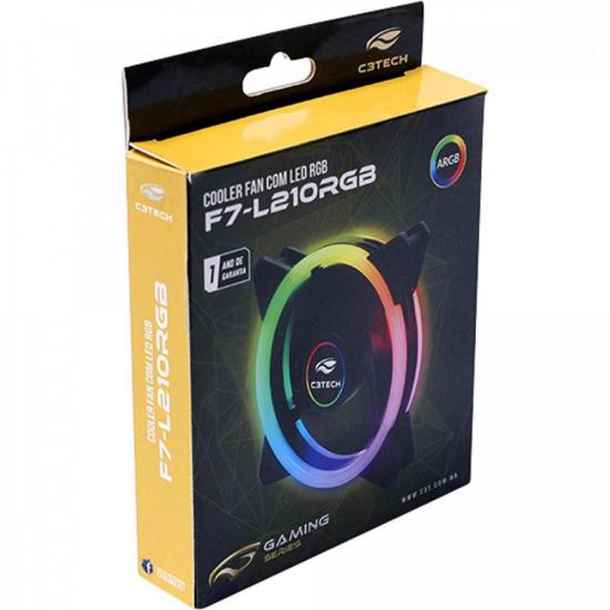 Cooler Fan 12cm F7-L210RGB C3TECH por 36,99 à vista no boleto/pix ou parcele em até 1x sem juros. Compre na loja Mundomax!