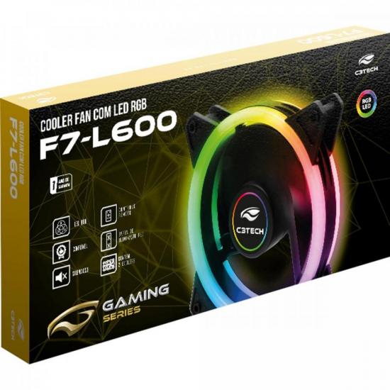 Kit Cooler Fan F7-L600RGB C3TECH por 134,00 à vista no boleto/pix ou parcele em até 5x sem juros. Compre na loja Mundomax!