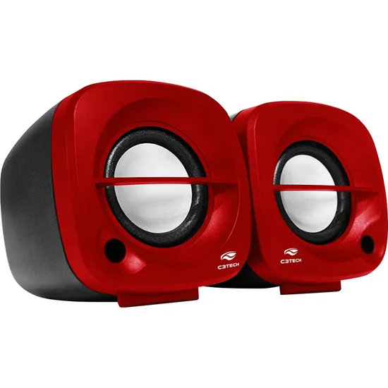 Caixa de Som C3Tech SP-303RD Multimídia 2.0 Vermelha por 32,99 à vista no boleto/pix ou parcele em até 1x sem juros. Compre na loja Mundomax!