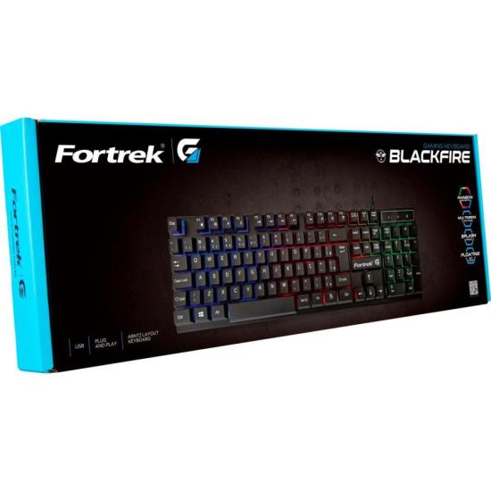 Teclado Gamer Blackfire Preto Fortrek por 76,65 à vista no boleto/pix ou parcele em até 3x sem juros. Compre na loja Fortrek!