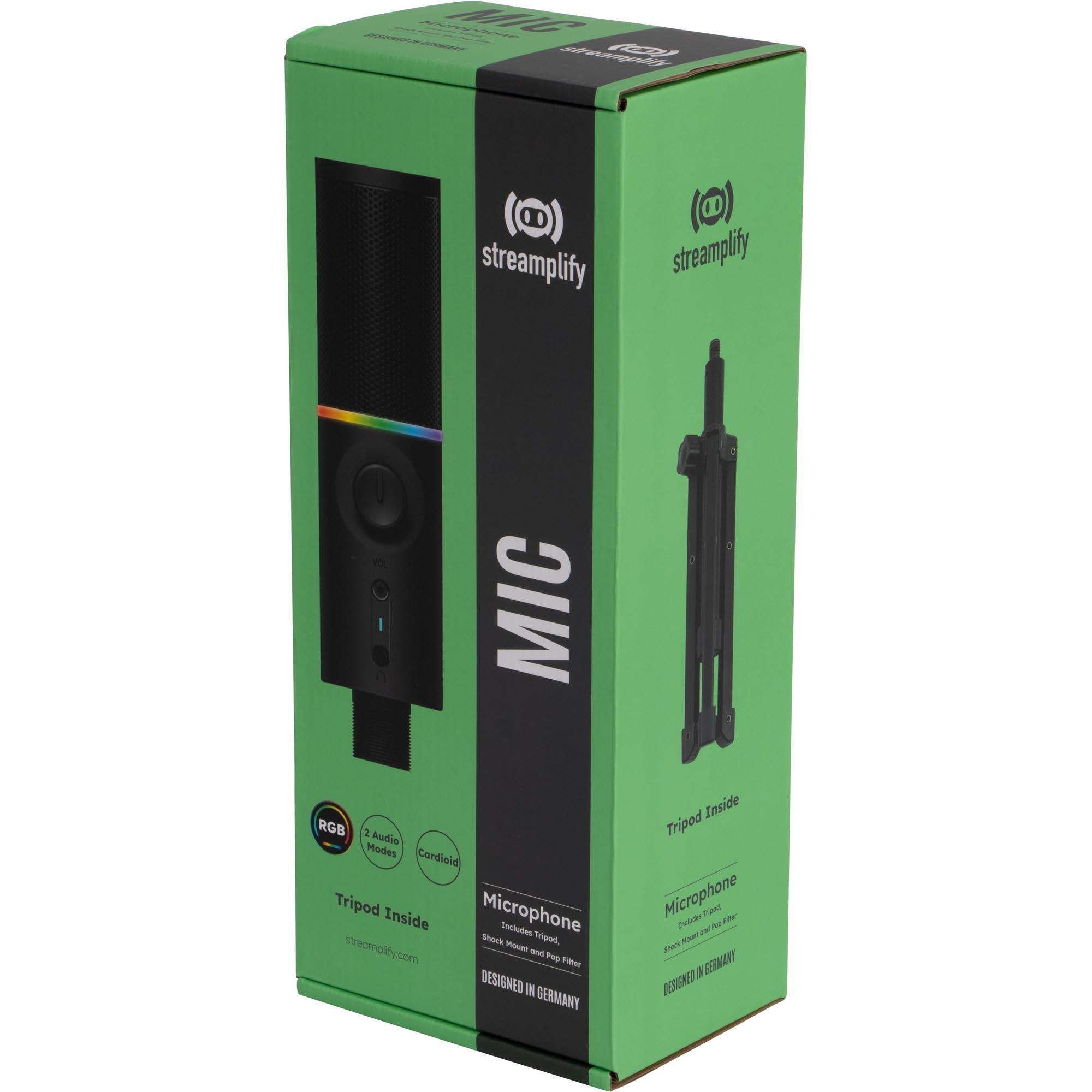 Microfone Gamer Streamplify Mic Tripod Com Tripé Preto RGB por 403,00 à vista no boleto/pix ou parcele em até 10x sem juros. Compre na loja Mundomax!