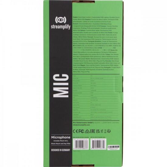 Microfone Gamer Streamplify Mic Arm Com Braço Flexível Preto RGB por 549,90 à vista no boleto/pix ou parcele em até 10x sem juros. Compre na loja Streamplify!
