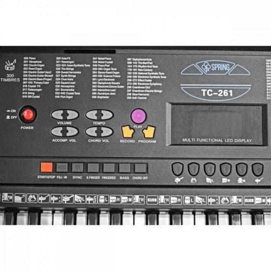 Teclado Digital SPRING TC-261 Preto por 699,99 à vista no boleto/pix ou parcele em até 10x sem juros. Compre na loja Mundomax!
