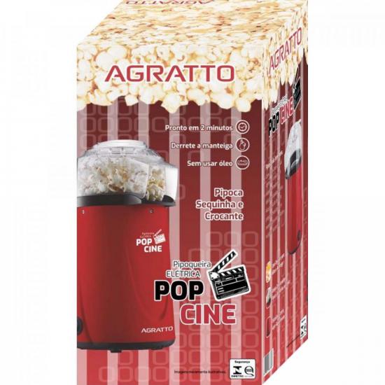 Pipoqueira Agratto Pop Cine Vermelha 127v por 129,00 à vista no boleto/pix ou parcele em até 5x sem juros. Compre na loja Mundomax!
