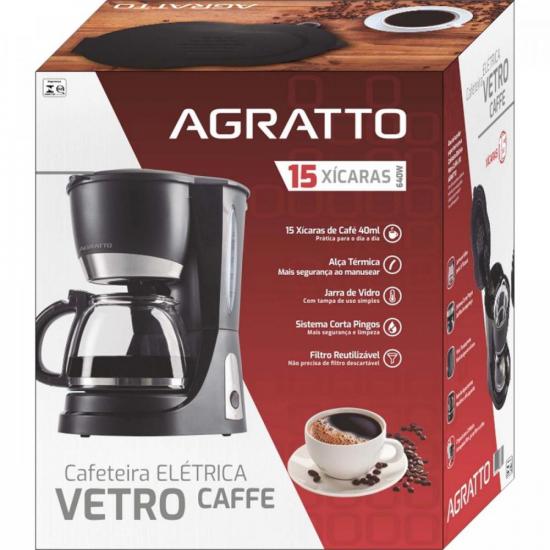 Cafeteira Elétrica Agratto Vetro Caffe CEV15 220v por 115,00 à vista no boleto/pix ou parcele em até 4x sem juros. Compre na loja Mundomax!