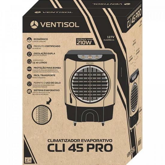 Climatizador 45 litros Evaporativo 210W 127V CLI PRO VENTISOL por 1.544,90 à vista no boleto/pix ou parcele em até 12x sem juros. Compre na loja Mundomax!