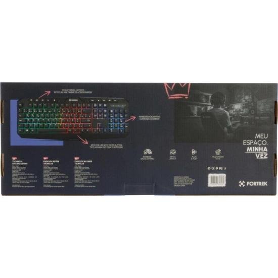 Teclado Gamer Multimidia Fortrek Spider Black Preto por 63,99 à vista no boleto/pix ou parcele em até 2x sem juros. Compre na loja Mundomax!