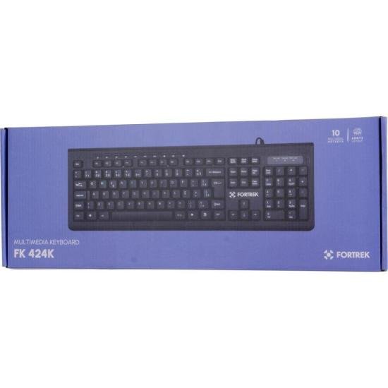 Teclado Multimídia Fortrek MKL-101 Preto FK 424K - Fortrek