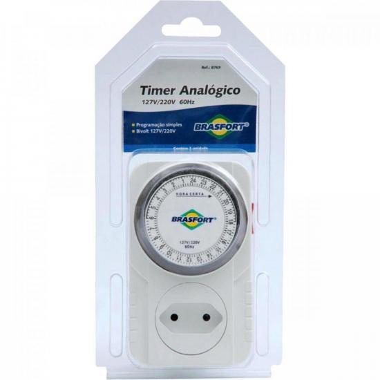 Timer Temporizador Bivolt Analógico 60HZ Brasfort por 49,99 à vista no boleto/pix ou parcele em até 1x sem juros. Compre na loja Mundomax!