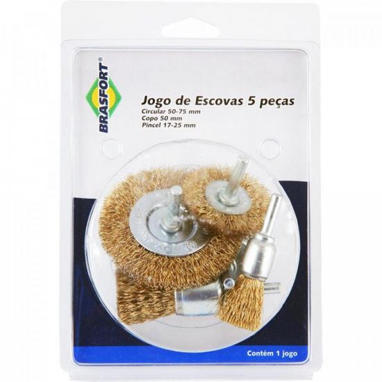 Kit de Escovas de Aço Com 5 peças Brasfort por 39,99 à vista no boleto/pix ou parcele em até 1x sem juros. Compre na loja Mundomax!