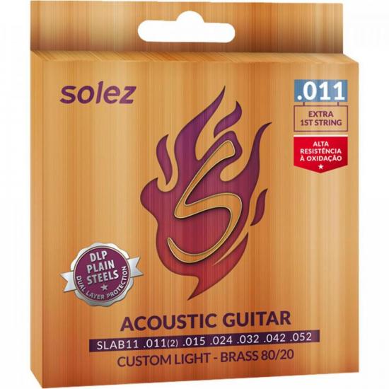 Encordoamento Violão Aço SOLEZ SLAB11 011 80/20 por 59,99 à vista no boleto/pix ou parcele em até 2x sem juros. Compre na loja Mundomax!