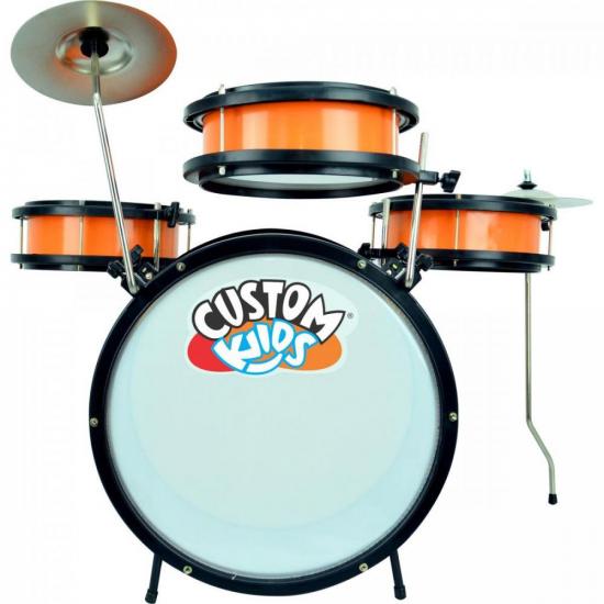 Bateria Infantil CUSTOM KIDS CKDM4OR Laranja por 421,90 à vista no boleto/pix ou parcele em até 10x sem juros. Compre na loja Mundomax!