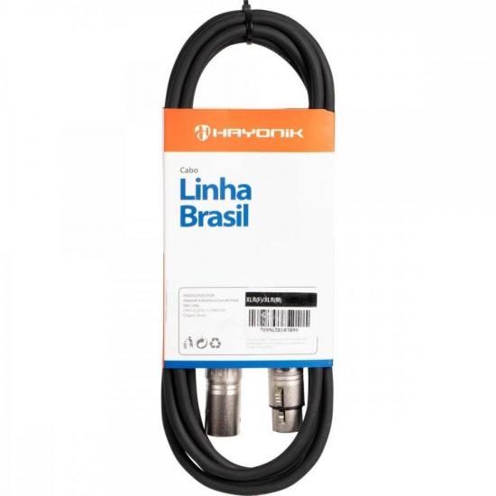 Cabo para Microfone HAYONIK Linha BRASIL XLR(F) X XLR(M) 5m Preto por 54,90 à vista no boleto/pix ou parcele em até 2x sem juros. Compre na loja Mundomax!