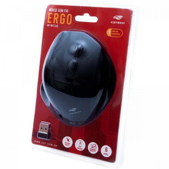 Mouse Sem Fio C3Tech M-W120BK Ergo Preto por 68,99 à vista no boleto/pix ou parcele em até 2x sem juros. Compre na loja Mundomax!