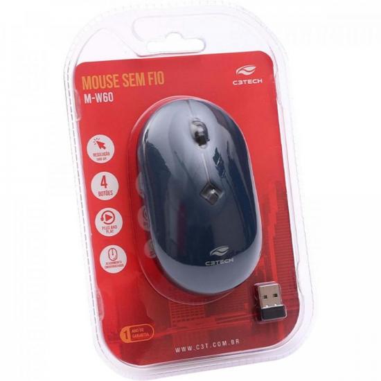 Mouse Sem Fio C3TEech M-W60BL RC Nano 1600DPI Azul por 41,00 à vista no boleto/pix ou parcele em até 1x sem juros. Compre na loja Mundomax!
