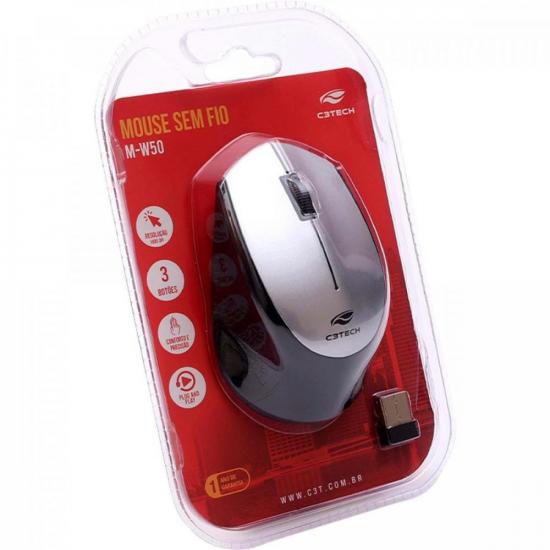 Mouse Sem Fio C3Tech M-W50SI RC Nano 1600DPI Prata por 38,00 à vista no boleto/pix ou parcele em até 1x sem juros. Compre na loja Mundomax!