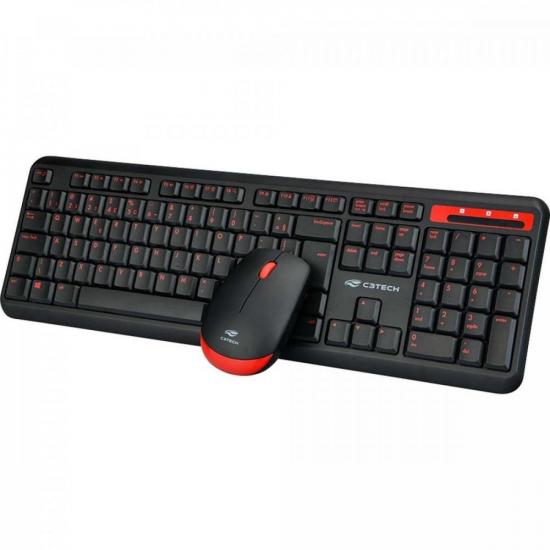 Kit Teclado e Mouse C3Tech K-W100BK Sem Fio por 99,99 à vista no boleto/pix ou parcele em até 3x sem juros. Compre na loja Mundomax!