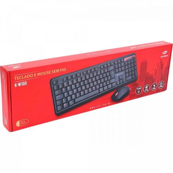 Kit Teclado e Mouse C3Tech K-W100BK Sem Fio por 99,99 à vista no boleto/pix ou parcele em até 3x sem juros. Compre na loja Mundomax!