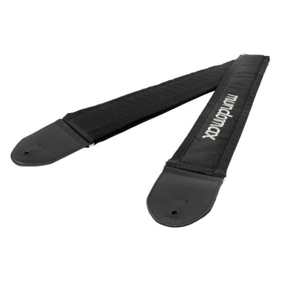 Correia Acolchoada para Violão, Guitarra e Contrabaixo Preta MUNDOMAX por 23,00 à vista no boleto/pix ou parcele em até 1x sem juros. Compre na loja Mundomax!