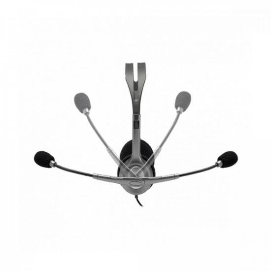 Headset Logitech H111 Cinza por 120,00 à vista no boleto/pix ou parcele em até 4x sem juros. Compre na loja Mundomax!