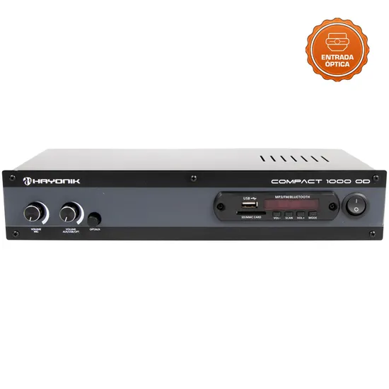 Amplificador Óptico Hayonik Compact 1000 OD 80W por 644,99 à vista no boleto/pix ou parcele em até 10x sem juros. Compre na loja Mundomax!