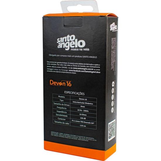 Fone de Ouvido SANTO ANGELO Devon 16 por 199,00 à vista no boleto/pix ou parcele em até 7x sem juros. Compre na loja Mundomax!