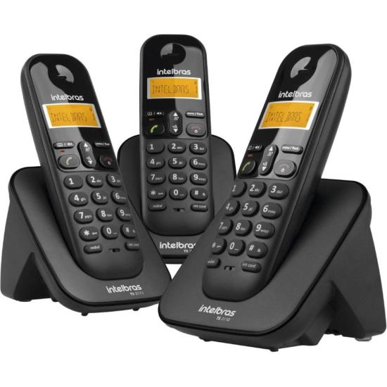 Telefone Sem Fio INTELBRASS Com 2 Ramais TS3113 Preto por 410,00 à vista no boleto/pix ou parcele em até 10x sem juros. Compre na loja Mundomax!