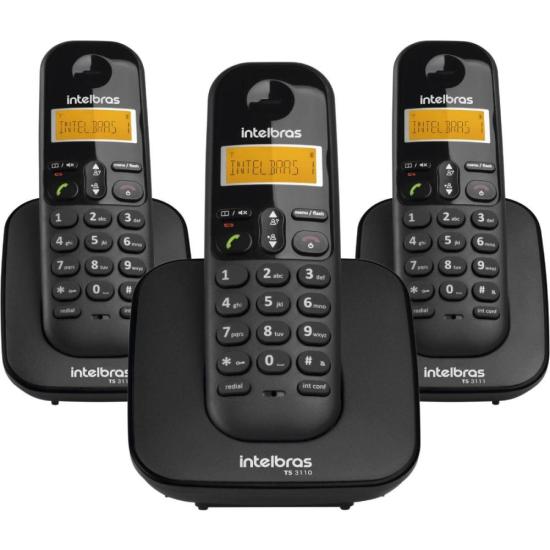 Telefone Sem Fio INTELBRASS Com 2 Ramais TS3113 Preto por 410,00 à vista no boleto/pix ou parcele em até 10x sem juros. Compre na loja Mundomax!