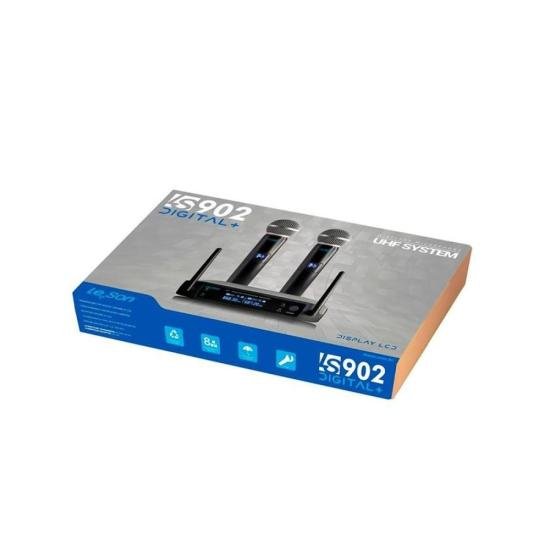 Sistema de Microfone Sem Fio Duplo Leson LS902 Plus Preto por 770,99 à vista no boleto/pix ou parcele em até 10x sem juros. Compre na loja Mundomax!