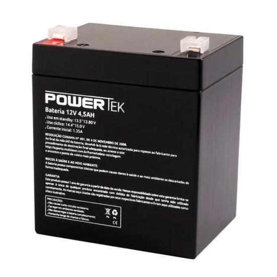 Bateria Selada 12V 4,5Ah EN009 Powertek por 89,99 à vista no boleto/pix ou parcele em até 3x sem juros. Compre na loja Mundomax!