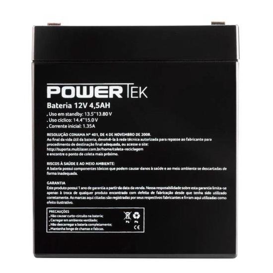 Bateria Selada 12V 4,5Ah EN009 Powertek por 89,99 à vista no boleto/pix ou parcele em até 3x sem juros. Compre na loja Mundomax!