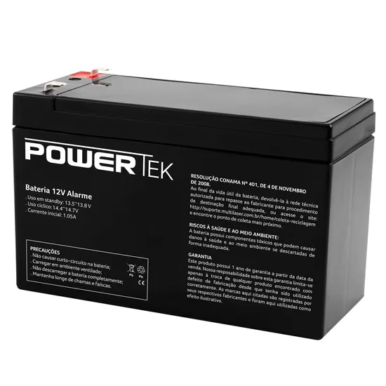 Bateria Selada P/ Alarme 12V 7ah EN011 POWERTEK (77036)