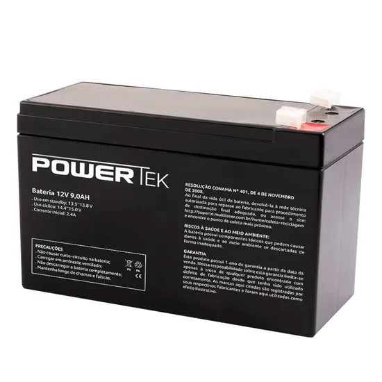 Bateria Selada 12V 9Ah EN015 Powertek (77038)