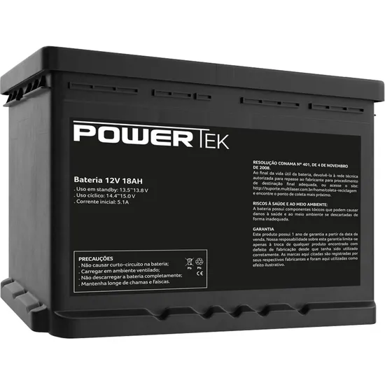 Bateria Selada 12V 18Ah EN017 Powertek (77039)