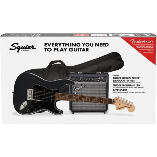 Kit Guitarra Squier Stratocaster Affinity HSS Charcoal Frost Metallic por 3.999,99 à vista no boleto/pix ou parcele em até 12x sem juros. Compre na loja Mundomax!
