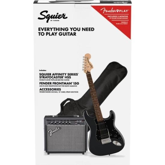 Kit Guitarra Squier Stratocaster Affinity HSS Charcoal Frost Metallic por 3.999,99 à vista no boleto/pix ou parcele em até 12x sem juros. Compre na loja Mundomax!