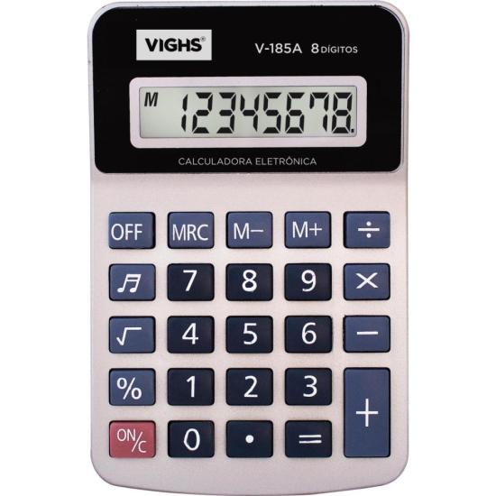 Calculadora de Mesa Vighs V-185A 8 Dígitos Prata (77089)