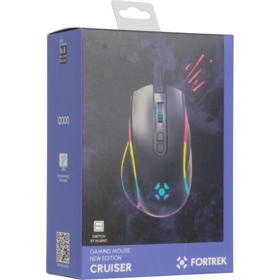Mouse Gamer Fortrek Cruiser New Edition 12000 Dpi RGB Preto por 85,91 à vista no boleto/pix ou parcele em até 3x sem juros. Compre na loja Fortrek!