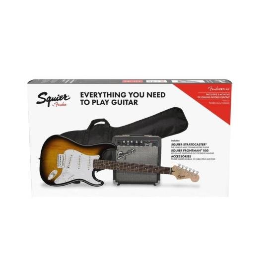 Kit Guitarra SQUIER Stratocaster Sunburst + Frontman 10G + Acessórios por 2.789,99 à vista no boleto/pix ou parcele em até 12x sem juros. Compre na loja Mundomax!