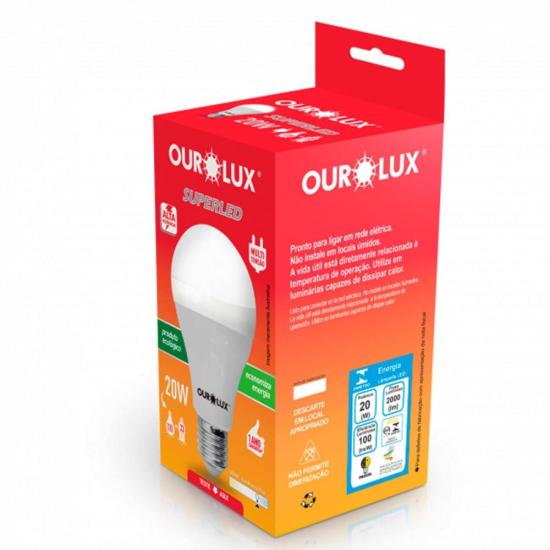 Lâmpda de LED 20W 6500K SUPERLED Bivolt OUROLUX por 19,99 à vista no boleto/pix ou parcele em até 1x sem juros. Compre na loja Mundomax!