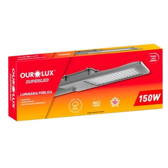 Luminária Pública LED 150W Bivolt OUROLUX por 748,90 à vista no boleto/pix ou parcele em até 10x sem juros. Compre na loja Mundomax!