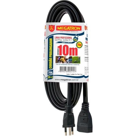 Cabo Prolongador 20A 3 Pinos 10 metros MEGATRON por 128,99 à vista no boleto/pix ou parcele em até 5x sem juros. Compre na loja Mundomax!