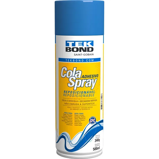 Cola Spray Reposicionável Tekbond 340g - Caixa Fechada por 709,99 à vista no boleto/pix ou parcele em até 10x sem juros. Compre na loja Mundomax!