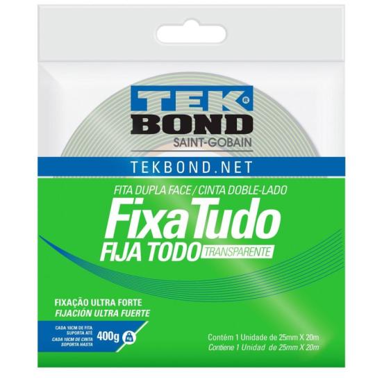 Fita Acrílica Uso Interno Fixa Tudo 25mmx20m Tekbond por 88,99 à vista no boleto/pix ou parcele em até 3x sem juros. Compre na loja Mundomax!