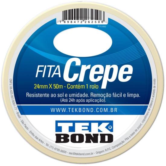 Fita Crepe 24mmx50m Tekbond por 9,99 à vista no boleto/pix ou parcele em até 1x sem juros. Compre na loja Mundomax!
