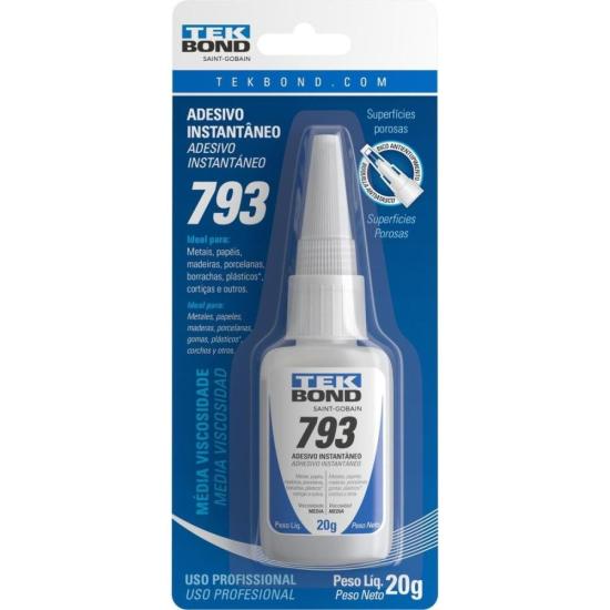 Adesivo Instantâneo 793 20g Tekbond por 11,00 à vista no boleto/pix ou parcele em até 1x sem juros. Compre na loja Mundomax!
