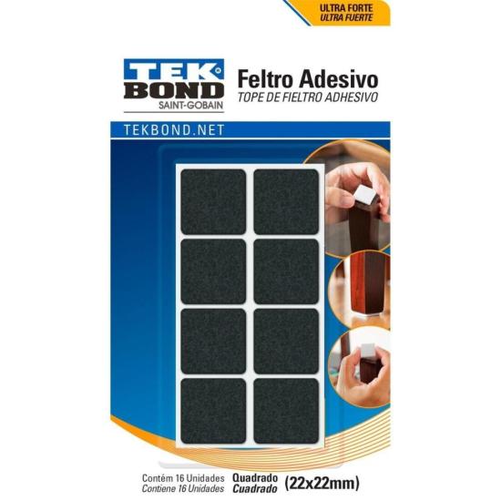 Feltro Adesivo Super Cola Quadrado 22mm(C/16) Tekbond por 5,99 à vista no boleto/pix ou parcele em até 1x sem juros. Compre na loja Mundomax!